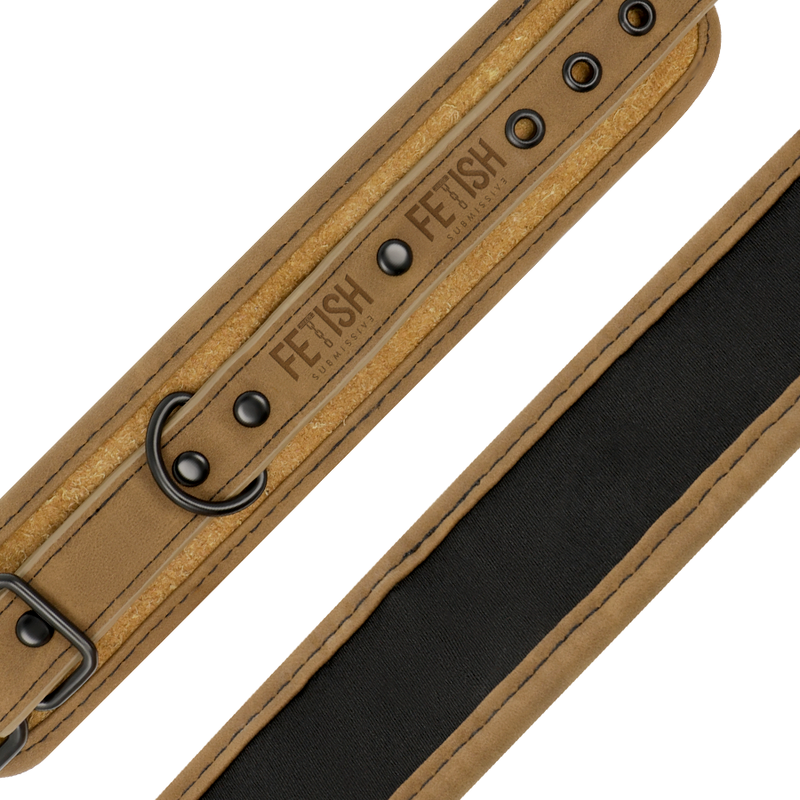 FETISH SUBMISSIVE ORIGEN - MENOTTES DE CHEVILLE EN CUIR VÉGÉTALIEN AVEC DOUBLURE EN NÉOPRÈNE - 7eme ciel