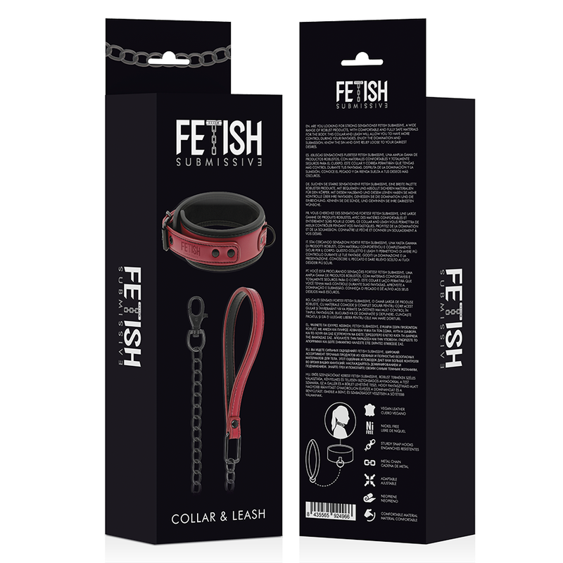 FETISH SUBMISSIVE DARK ROOM - COLLIER CHAÎNE DOUBLURE EN NÉOPRÈNE - 7eme ciel