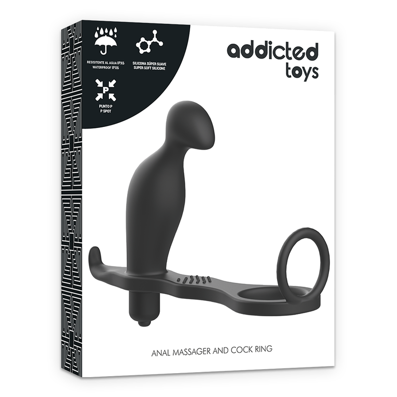 ADDICTED TOYS - PLUG ANAL AVEC ANNEAU EN SILICONE NOIR 12 CM - 7eme ciel