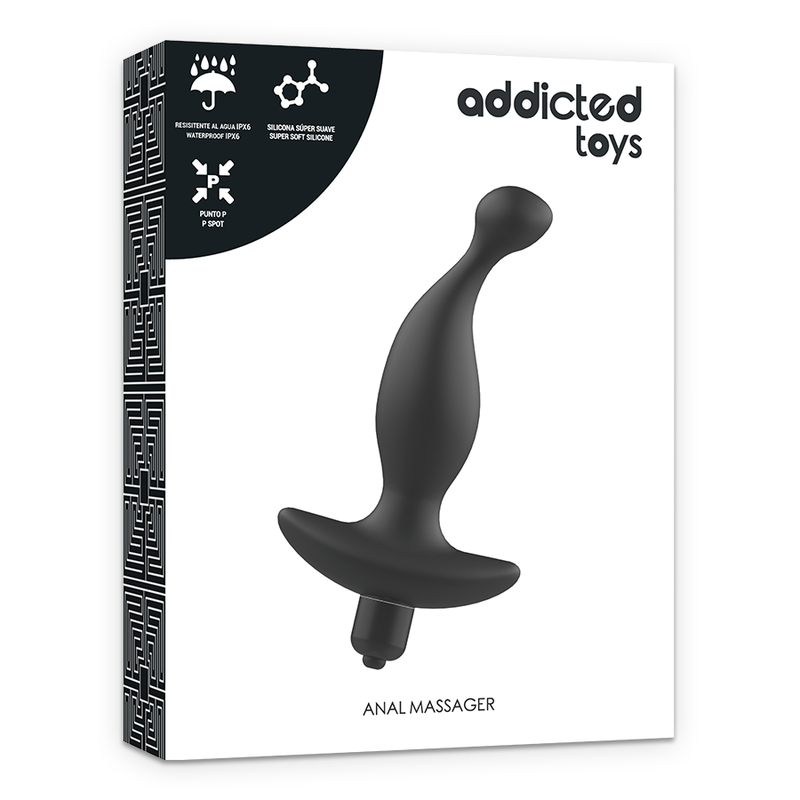 ADDICTED TOYS - MASSEUR ANAL AVEC VIBRATION NOIRE MODÈLE 1 - 7eme ciel