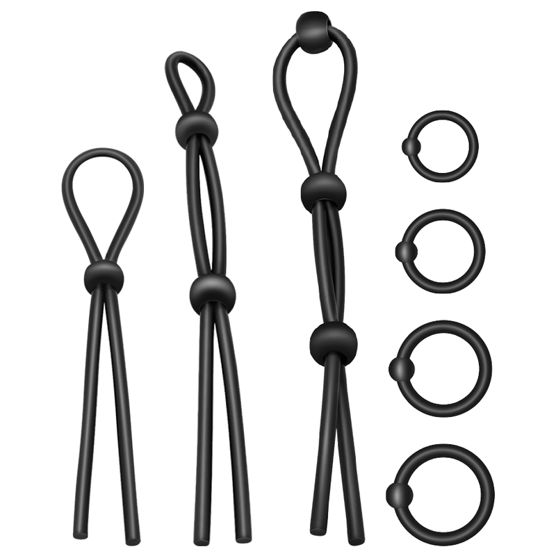 ADDICTED TOYS - ENSEMBLE DANNEAU PÉNIAL FLEXIBLE EN SILICONE 7 PIÈCES - 7eme ciel