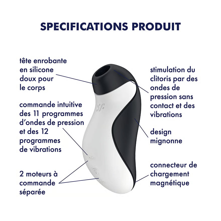 SATISFYER - STIMULATEUR + VIBRATION ORCA - 7eme ciel