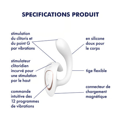 SATISFYER - G FOR GODDESS 1 VIBRATEUR LAPIN BLANC