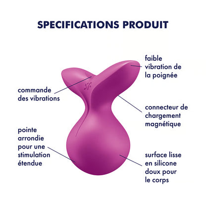 SATISFYER - VIBRATEUR  POSER VIVA LA VULVA 3 VIOLET - 7eme ciel