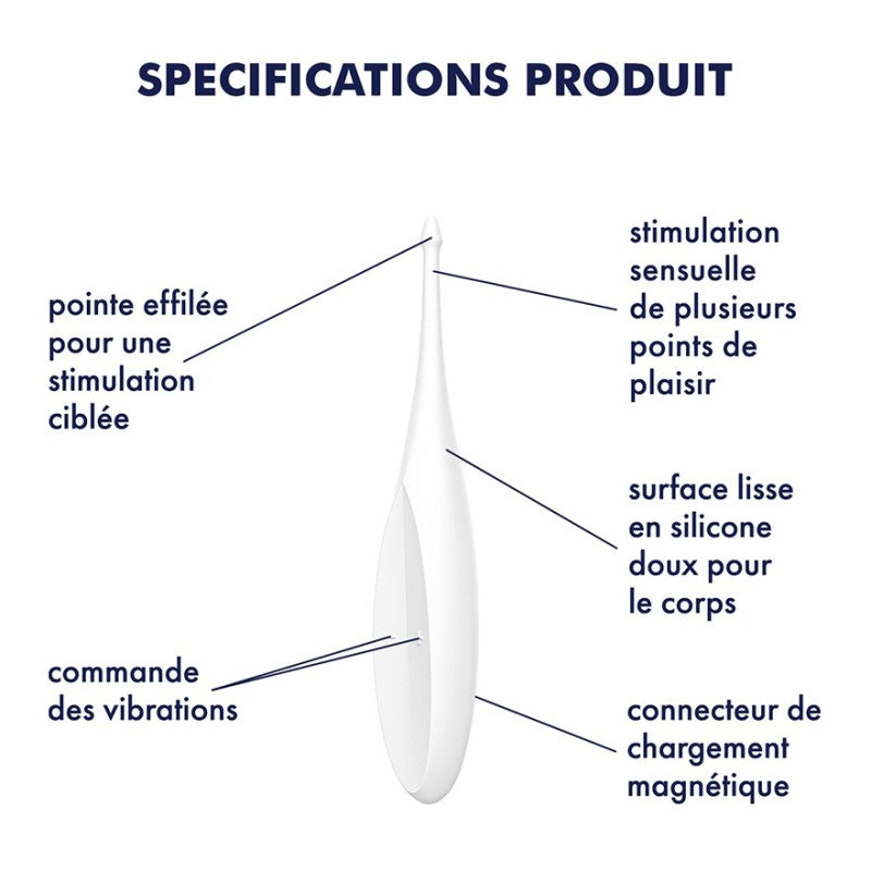 SATISFYER - VIBRATEUR TWIRLING FUN TIP BLANC
