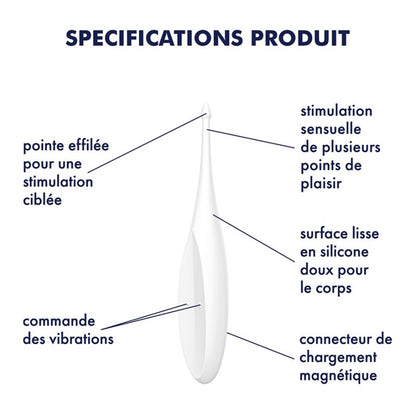 SATISFYER - VIBRATEUR TWIRLING FUN TIP BLANC